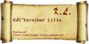 Kühtreiber Lilla névjegykártya